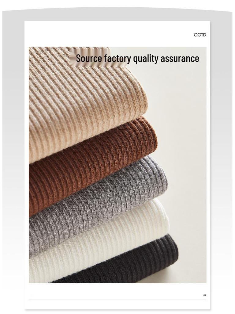 Women's Ribbed Knit Crew Neck Long Sleeve Top - Slimming & Versatile