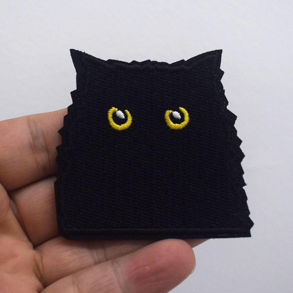 1Pcs Black Cat Embroidered Patches Applique Clothing Patch Decoration