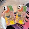 Graffiti cat illustration for iPhone 17 air cushion mobile phone case 16Pro transparent large hole 14/13 anti-drop 15