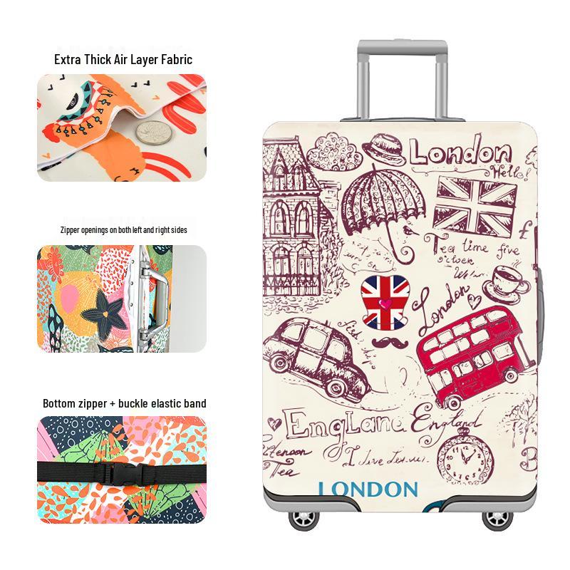Thickened Cartoon Leather Suitcase Covers: Protective Dust Cover for 20, 24, and 28 Trolley Cases