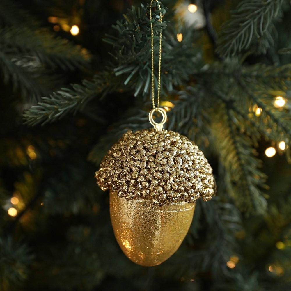 Foam Christmas Tree Ball Hanging Ornaments Gold Glitter Christmas Ornaments  Christmas Navidad Gift