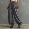 Women's Smocked Waist Harem Pants Loose Balloon Trousers Ruffle Ankle Casual Summer Pants