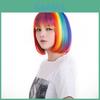 Cosplay Short Rainbow Wig For Festival