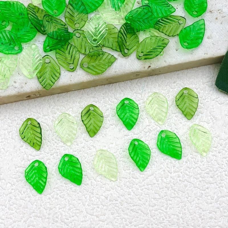 Packung mit 40/50/60 Elegante Acryl-Anhänger Set Grüne Dekorative Perlen Mit Löchern DIY Basteln Schmuckkomponenten