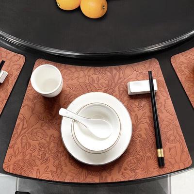 Danshizhiyuan Chinese Style Leather Fan-Shaped Placemat