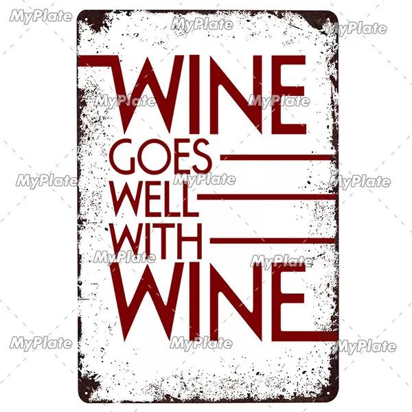 WINE Metal Sign Vintage Plaque Tin Sign Plate Wall Decor For Bar Club Man Cave Wine Kiln Art Painting Alcohol Poster