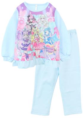 Kaitak Familie Idol PreCure Kinder Leuchtende Pyjamas, Langarm, Rüschen, Frühling/Herbst (100cm, Sax)