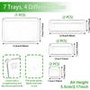 7pcs Clear Plastic Makeup Organizer for Countertop Stackable Drawer Dividers for Cosmetics Office Supplies Desk StorageOrganizer