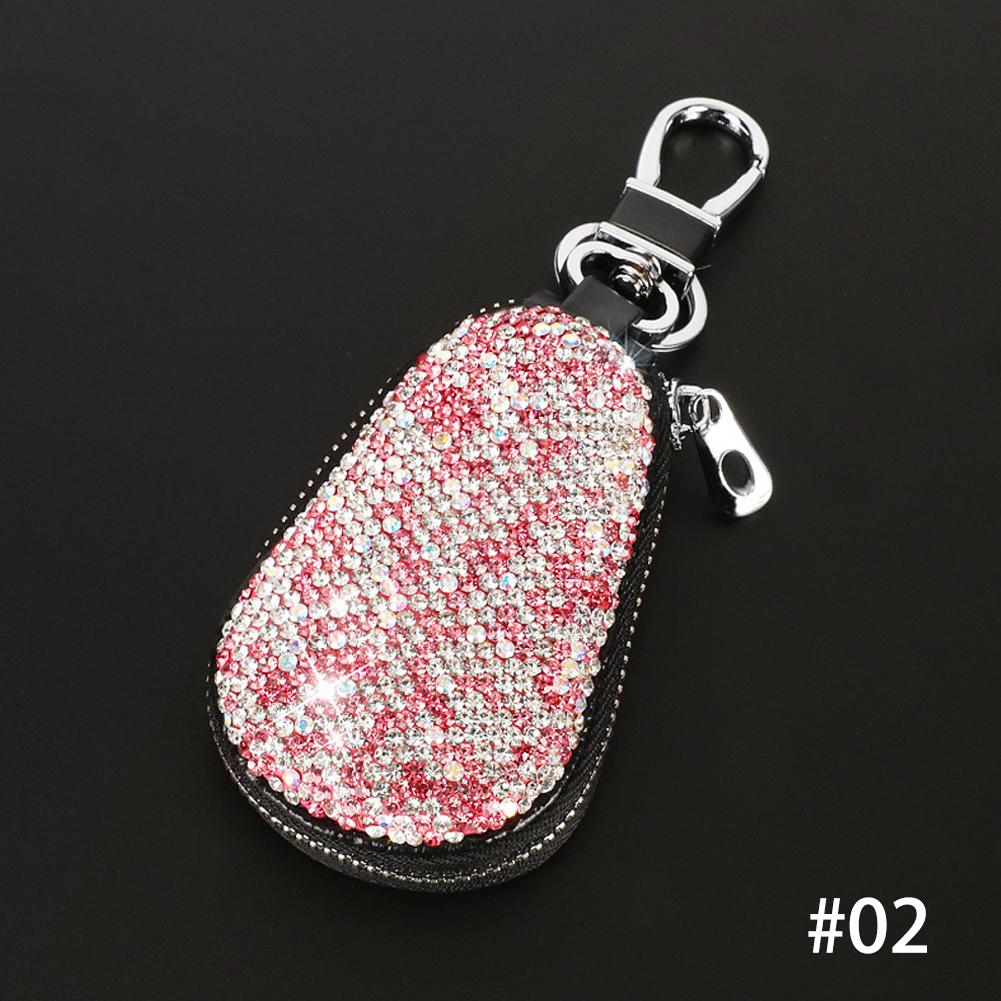 Universal Diamond Car Key Holder Storage Case Luxury Crystal Keychains Key Cover Bag Wallet for BMW Lada Benz Keychain