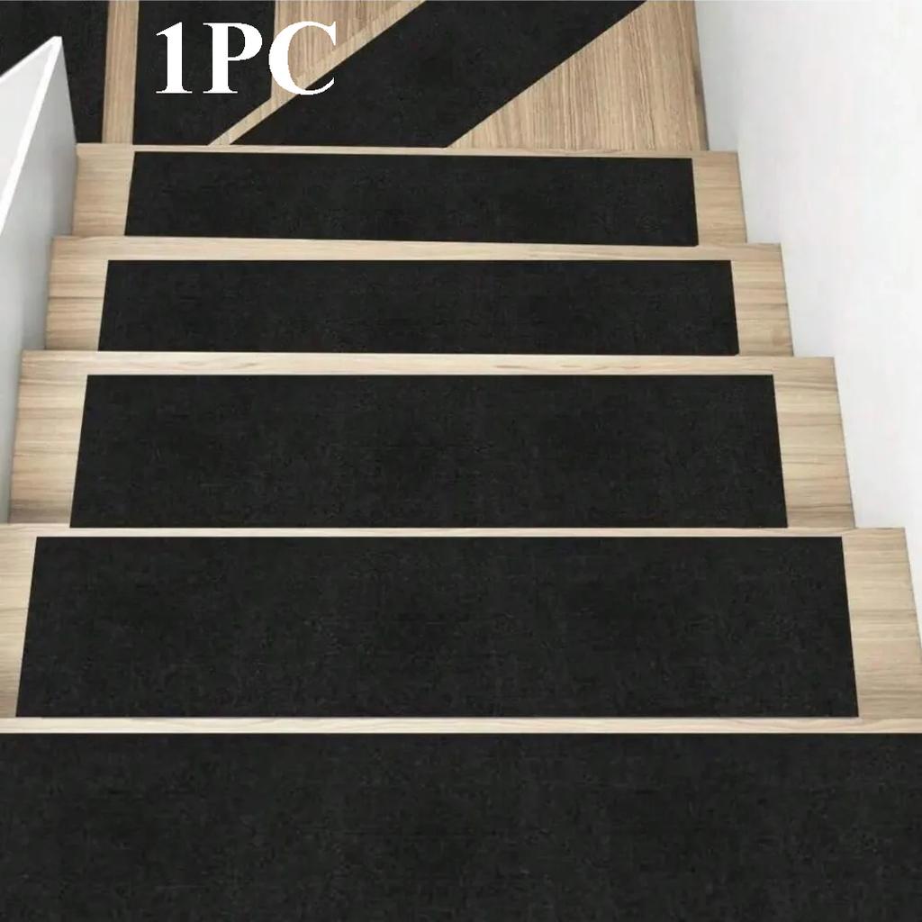 1pc Staircase Mat Self-adhesive Safety Door Mat Soft Stripe Non-Slip Stair Tread Carpet Mat Home Decor