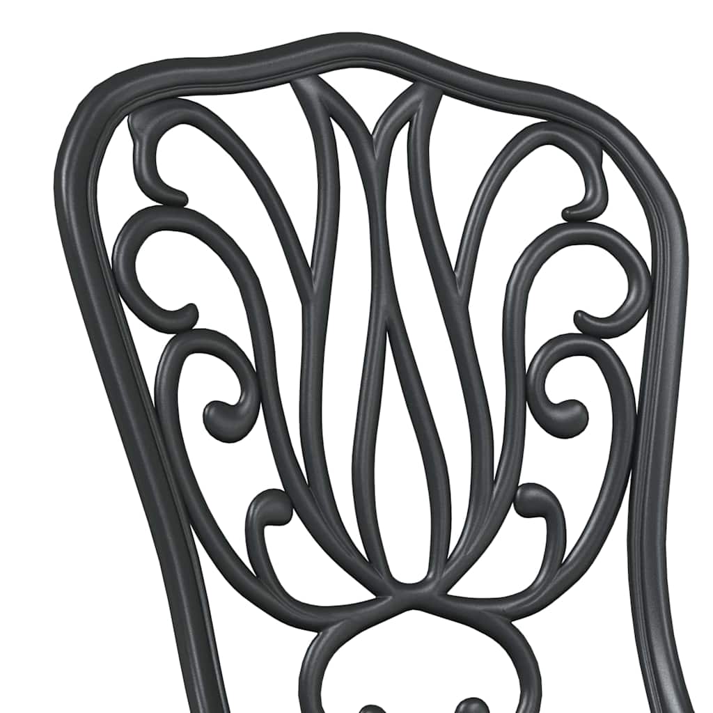 Garden Bistro Set 3 pcs Black Aluminum