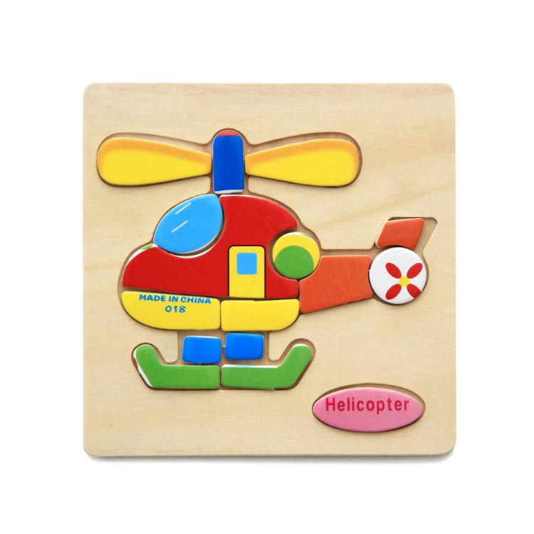 Cartoon Animal Fruit Car Pattern Wooden 3D Puzzle Baby Intelligence Early Learning Educational Toy Cute Wood Puzzle For Kids