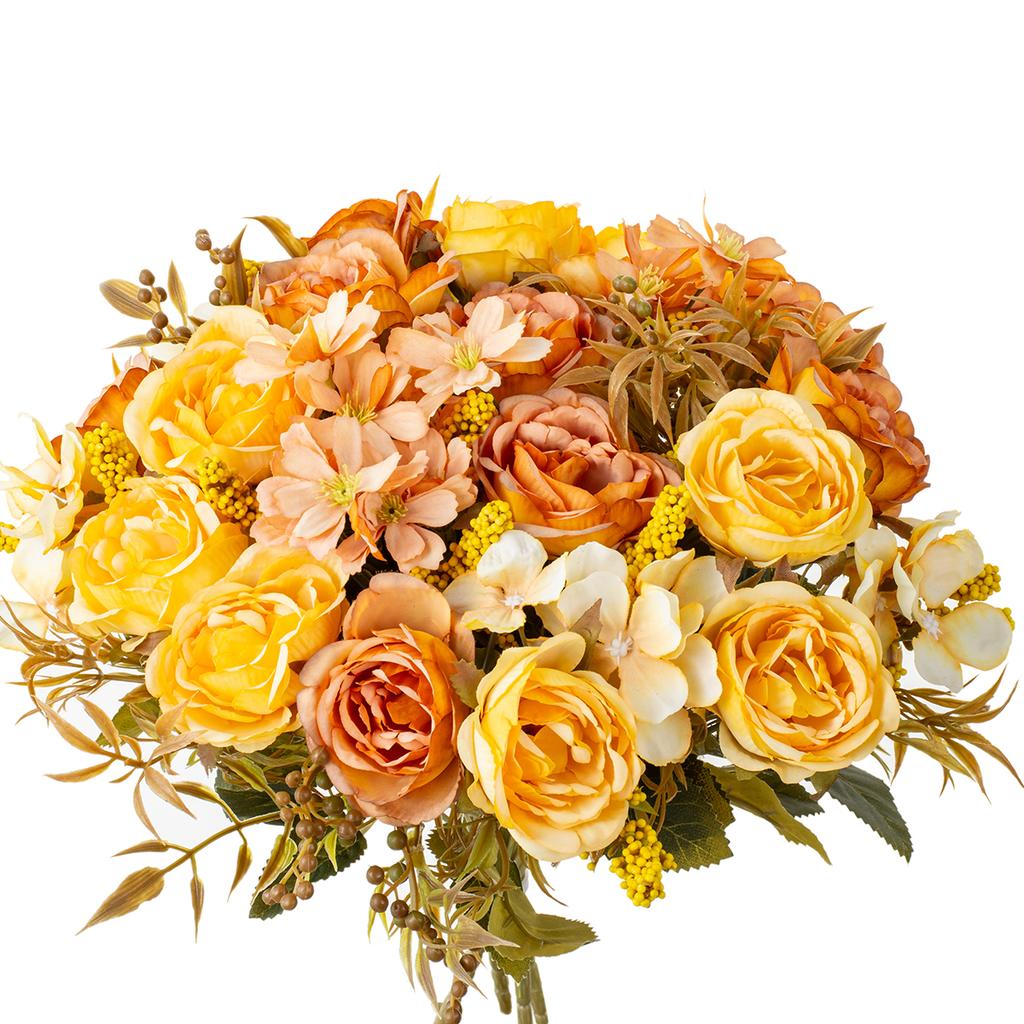 1/3 st Konstgjorda blommor i siden Ros pion Bröllop brudbukett Hem Jul Utomhus trädgårdsbåge DIY gåva festival Dekoration