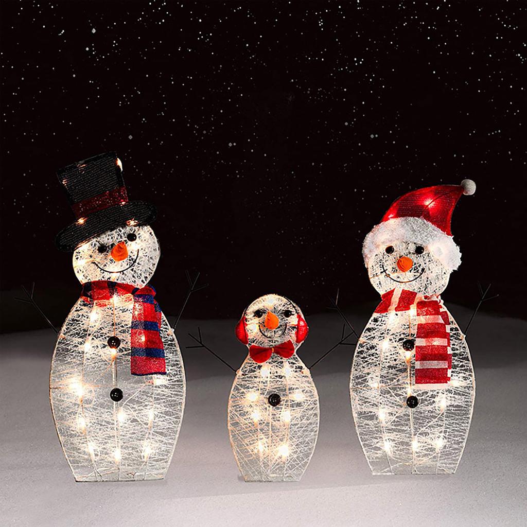 Christmas Scene Decorations Glowing Snowman Ornaments Christmas Outdoor Decoration