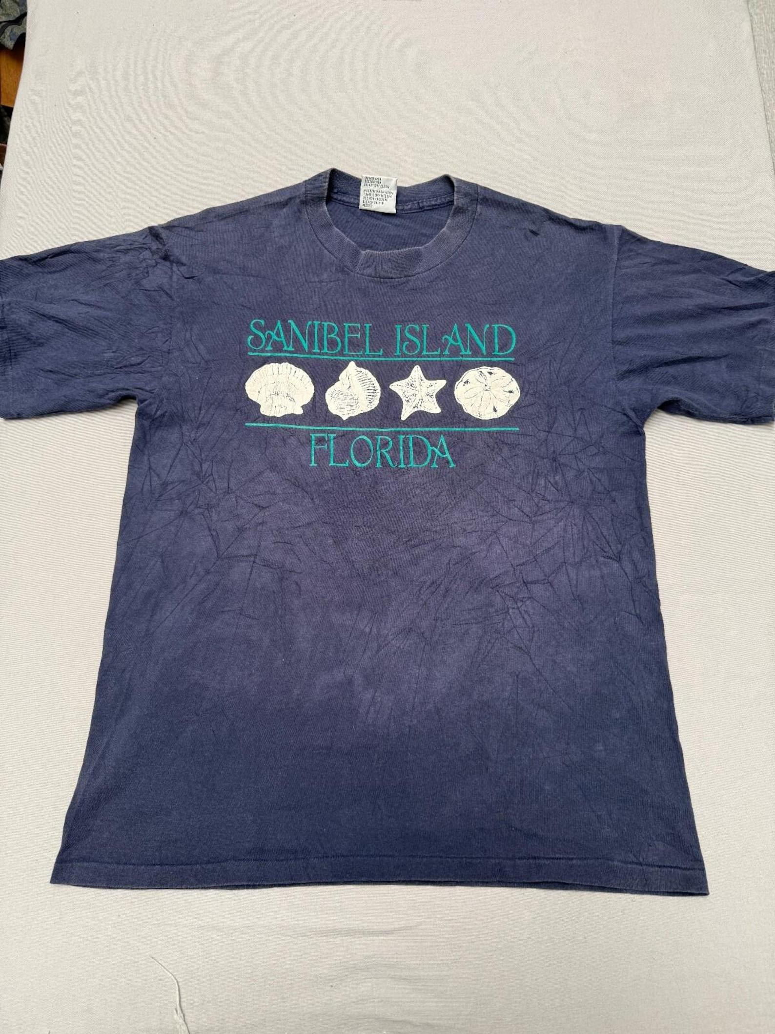 Vintage Sanibel Island T shirt Florida Sea Shells L XL
