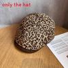 Fashionable Retro Splice Design Leopard Print Women Casual Beret Daily For