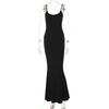 High Waist Slim Fit Backless Sling Dress