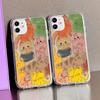 Graffiti cat illustration for iPhone 17 air cushion mobile phone case 16Pro transparent large hole 14/13 anti-drop 15