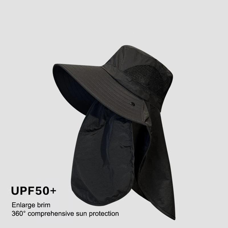 Summer Uv Protection Hiking Hat Quick-Drying Wide Brim Outdoor Visor Bucket Hats Mesh Breathable Sun Hat Outdoor Cycling Hat