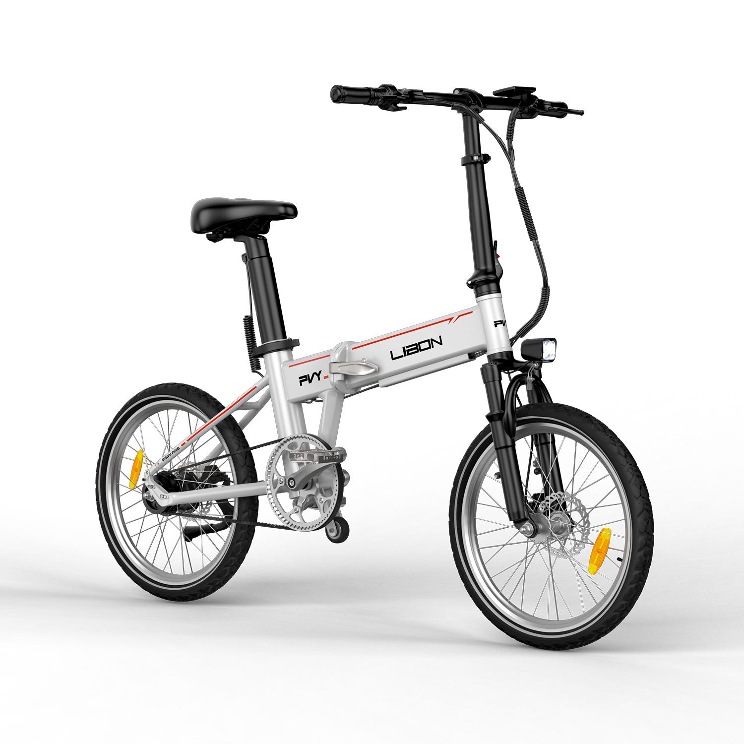 PVY Libon Urban Elektrofahrrad, Doppelte 36V 20,4Ah Batterie, Smarte App silber