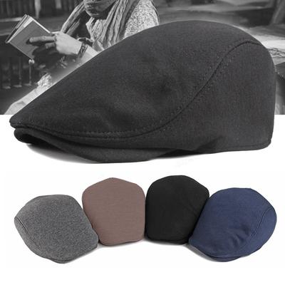 Béret décontracté uni pour homme, style britannique, casquette gavroche en coton, chapeau de peintre de rue, casquette gavroche pare-soleil, chapeau à visière bec de canard