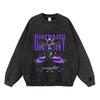 Oversized Vintage Washed Graphic Hoodie Unisex Streetwear Loose Fit Cotton Sweatshirt Men Women