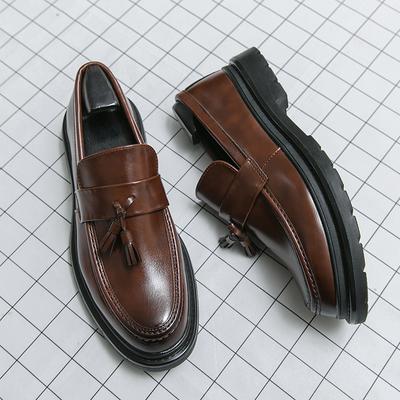 Högkvalitativa tofsar Formella läderskor Män Bröllop Socialt Kontor Brogues Skor För Män Affärs Klänning Läderskor