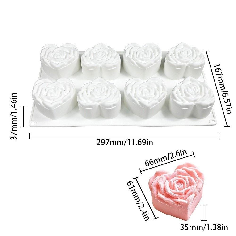Heart Shaped Mousse Cake Mold Rose Dessert Mold Gift Silicone Cake Mold Valentine's Day