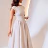 Weißes rückenfreies A-Linien-Maxikleid für Damen, Abendkleid, einfarbig, ausgeschnitten, ärmellos, hohe Taille, Club-Plisseekleid, elegant