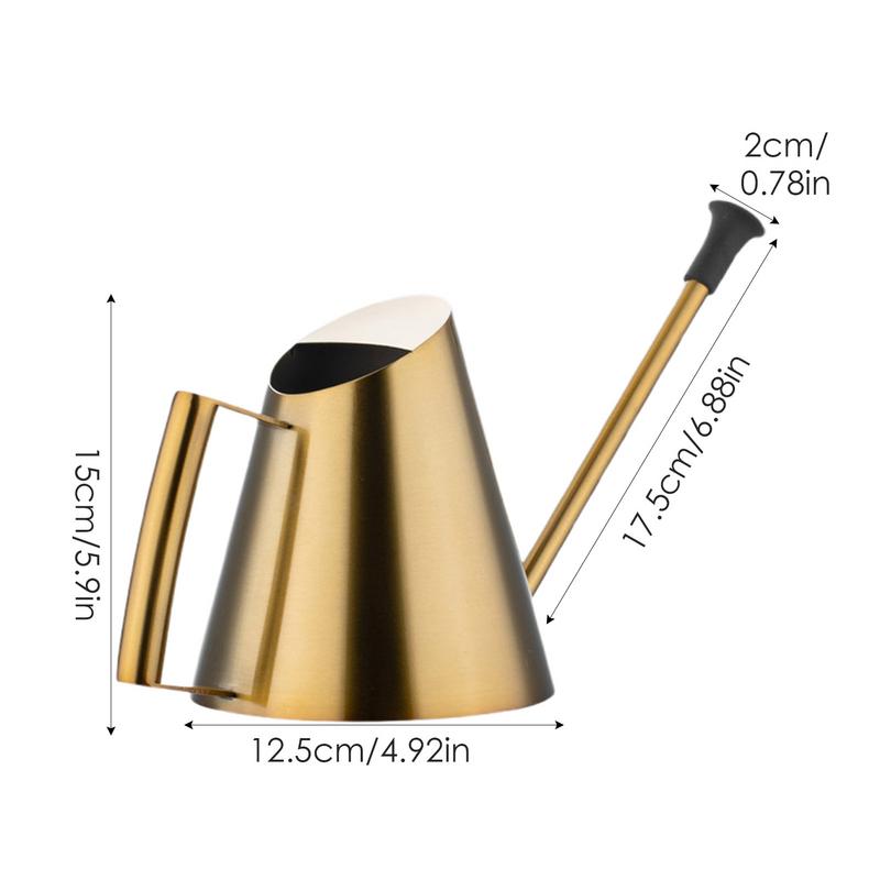 Garden Watering Can 900ML Stainless Steel Plant Watering Can Plant Waterer Golden Plant Watering Watering Devices For Indoors