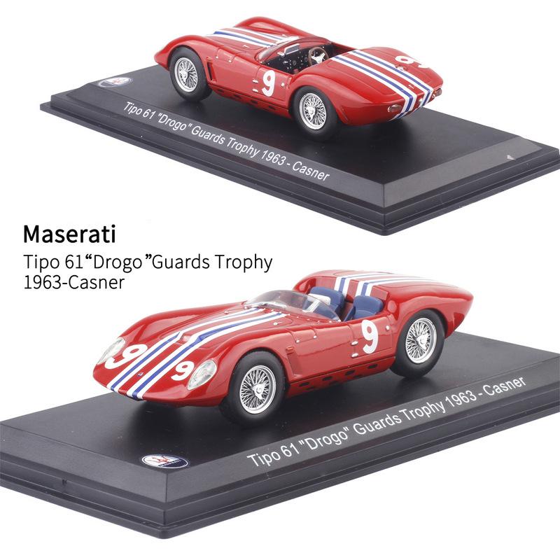 

1:43 Maserati Tipo 61 Drogo Guards Trophy 1963 Металлическая игрушечная машина из сплава Литье под давлением и игрушечная машина Коллекция автомобилей Модель автомобиля