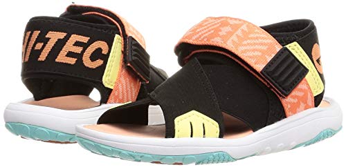 Hi-Tec Kawazu Flex Kids Sports Sandals, Peach/Mint, 19.0 cm, 2E