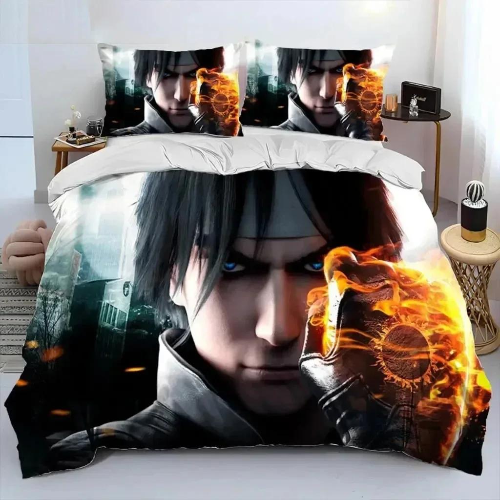 Game King Of Fighters Retro Bedding Set Duvet Cover Sheet Printed Bed Set Pillowcase Bed Full Queen King Size Comforter Bedroom