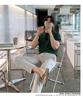 Men's Retro Loose-Fit Ice Silk Knit T-shirt - Short-Sleeve, Round Neck, Korean Style