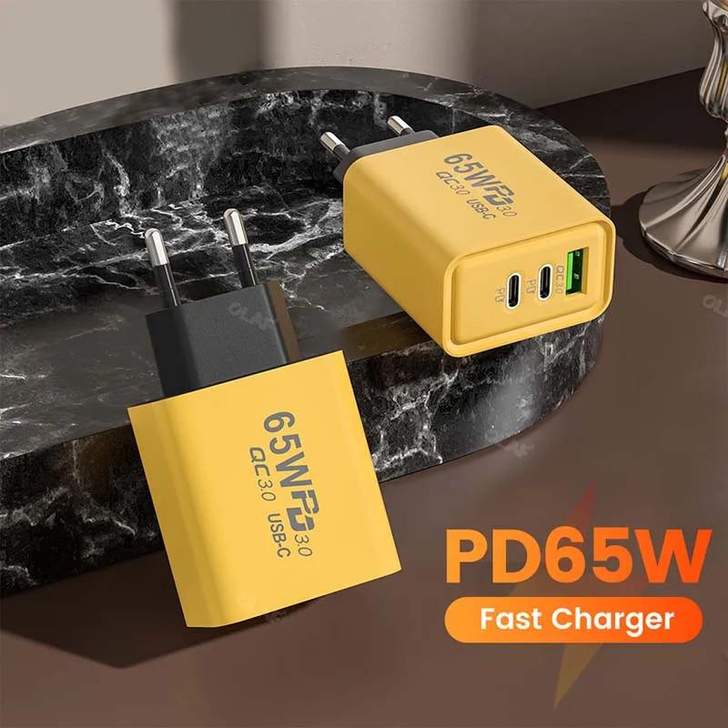 65W PD Typ C Ladegerät USB C Schnellladegerät Adapter EU US Wand Handy Ladegerät Telefonzubehör