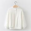 Plus Velvet Warm Mesh Bow Princess Sweater Top for Teenage Girls