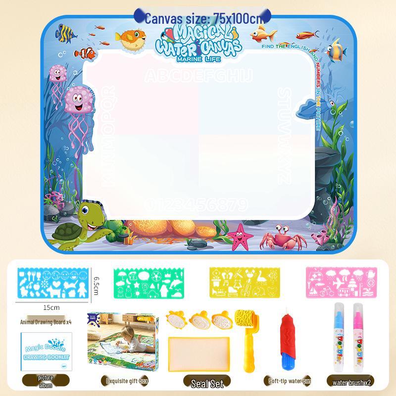 Extra-Large Magic Water Drawing Mat for Kids - Reusable Water Writing Cloth & Graffiti Canvas
