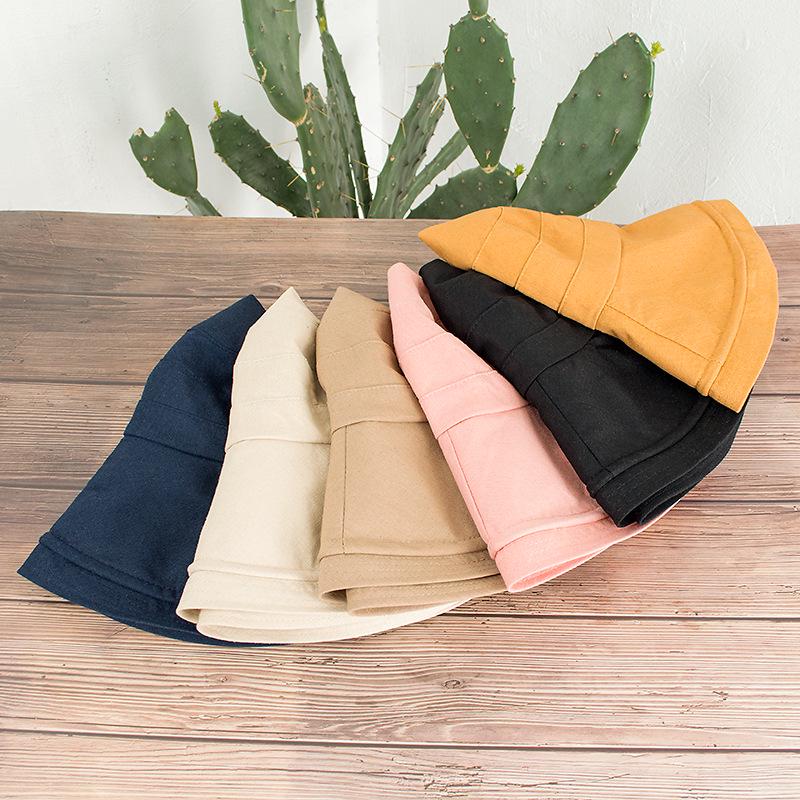 11cm Large Brim Sun Beach Hat Woman Casual Travel Solid Colors Bucket Hat Ladies Windproof Sun Visor Hat Wide Brim Summer Hat