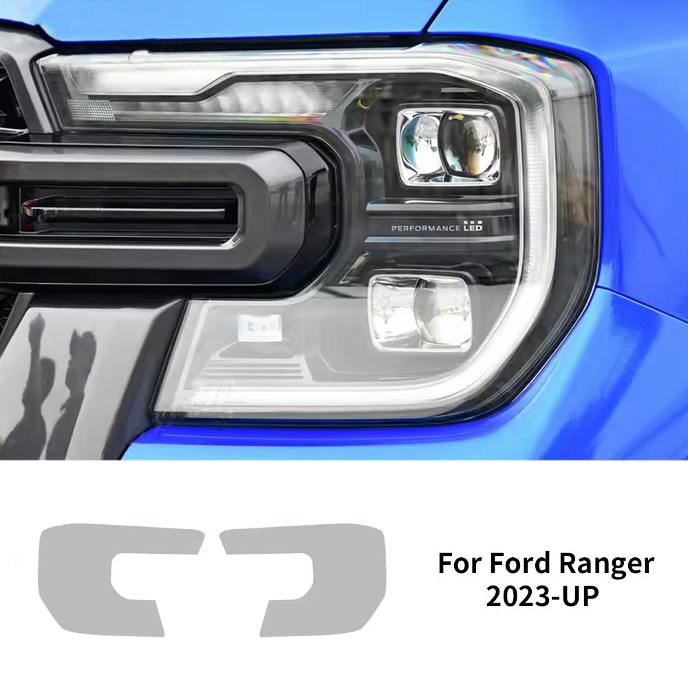 For Ford Ranger 2023 2024 2025 Invisible Car Wrap TPU Film Headlight Protective Tint 2PCS Accessories