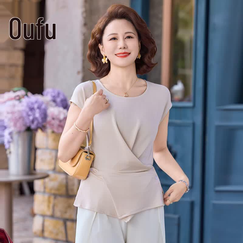 Mother s Day Women s Summer Round Neck T-shirt & Set 5XL