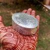 925 Silver Handmade Trinket Kajal Casket Jewelry Box, Surma Kumkum Sindoor Container, Floral Oval shape 7 X 5.5 cm, 51 gms Temple Pooja