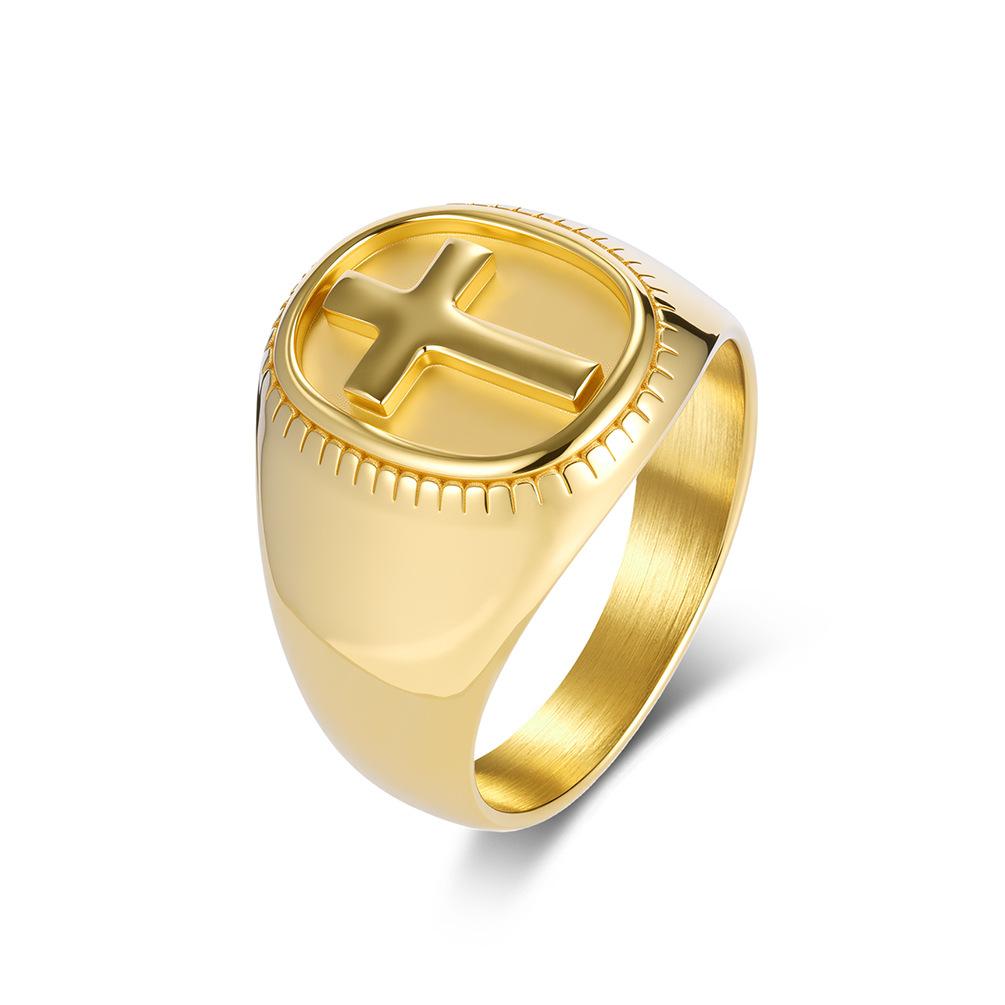 European and American Street Fashion Smooth Cross Ring, Simple and Niche High-end Titanium Steel, Does Not Fade, for The Index F