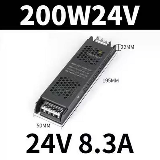 Black King Kong 12V To 24V LED Transformer: Silent, Slim, New Model Power Adapter for LED Strip Lights.