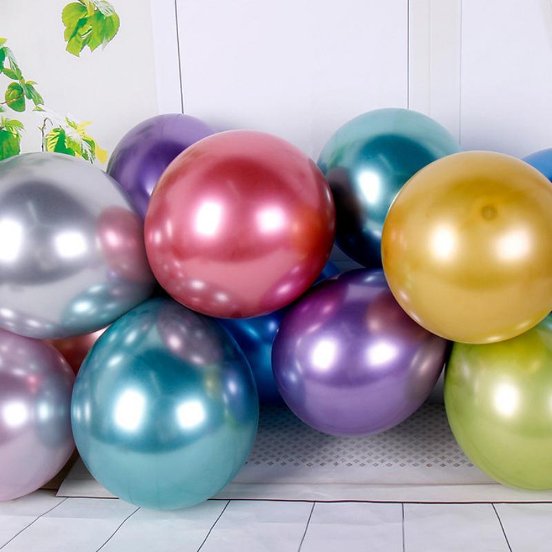100 pezzi 5/10/12 pollici palloncini in metallo palloncini decorazione matrimonio compleanno palloncini in metallo cromato festival festa addensato set di palloncini