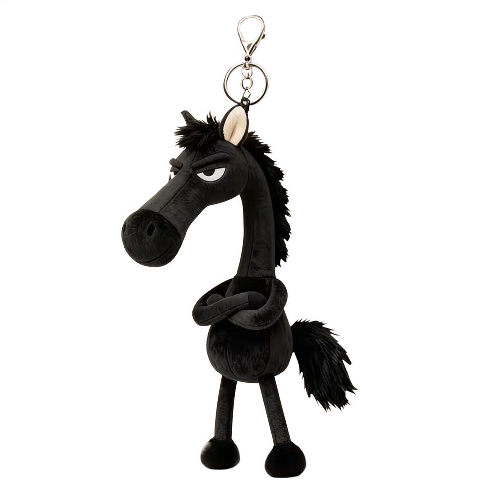 

2026 Horse Purse Charm Cute Plush Decoration Pendant Cute Keychain Year Of The Horse For Backpack Boyfriend Friend Girl Women чорний