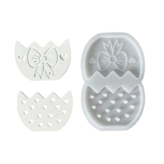 

Силіконова форма Великоднього кролика Гнучка форма для заливки Квіткової кошика для епоксидної смоли Гіпсу Воску DIY 3D Великодні прикраси та вироби Подарунок B