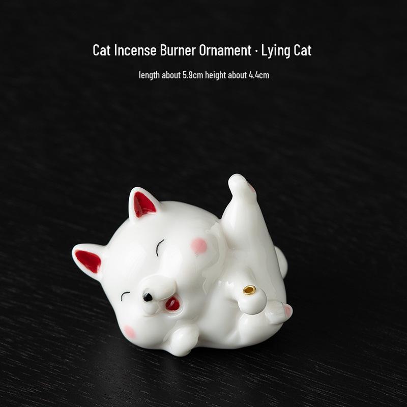 Cute Ceramic Puppy Incense Holder: Sandalwood Incense Burner & Tea Ceremony Ornament for Home Decor