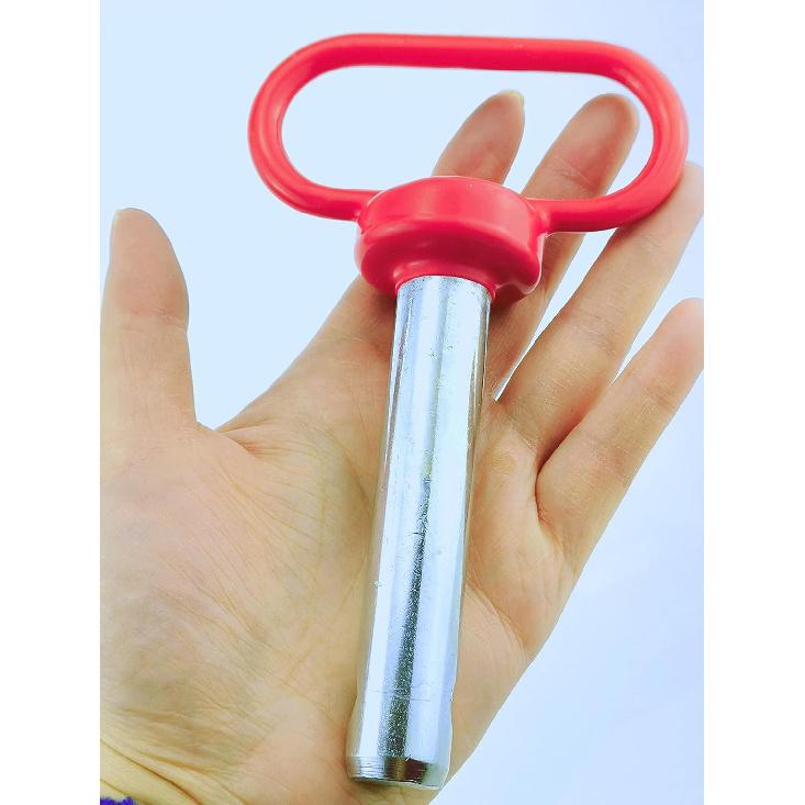 1 Pack Clevis pin, 3-2/5in x 3/4in Red Handle Hitch Pin Hitch Pin Accessories for Tractors
