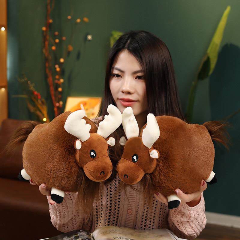 Adorable Plush Cartoon Moose Toy For Children Soft And Cuddly Christmas Gift