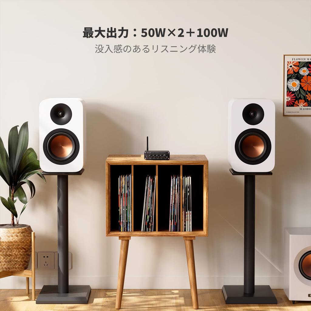 Fosi Audio BT30D Bluetooth 5.0 Amplifier, Power Amplifier, Sound Amplifier with Subwoofer VolumeFrequency Adjustment, High-Performance TPA3116D2